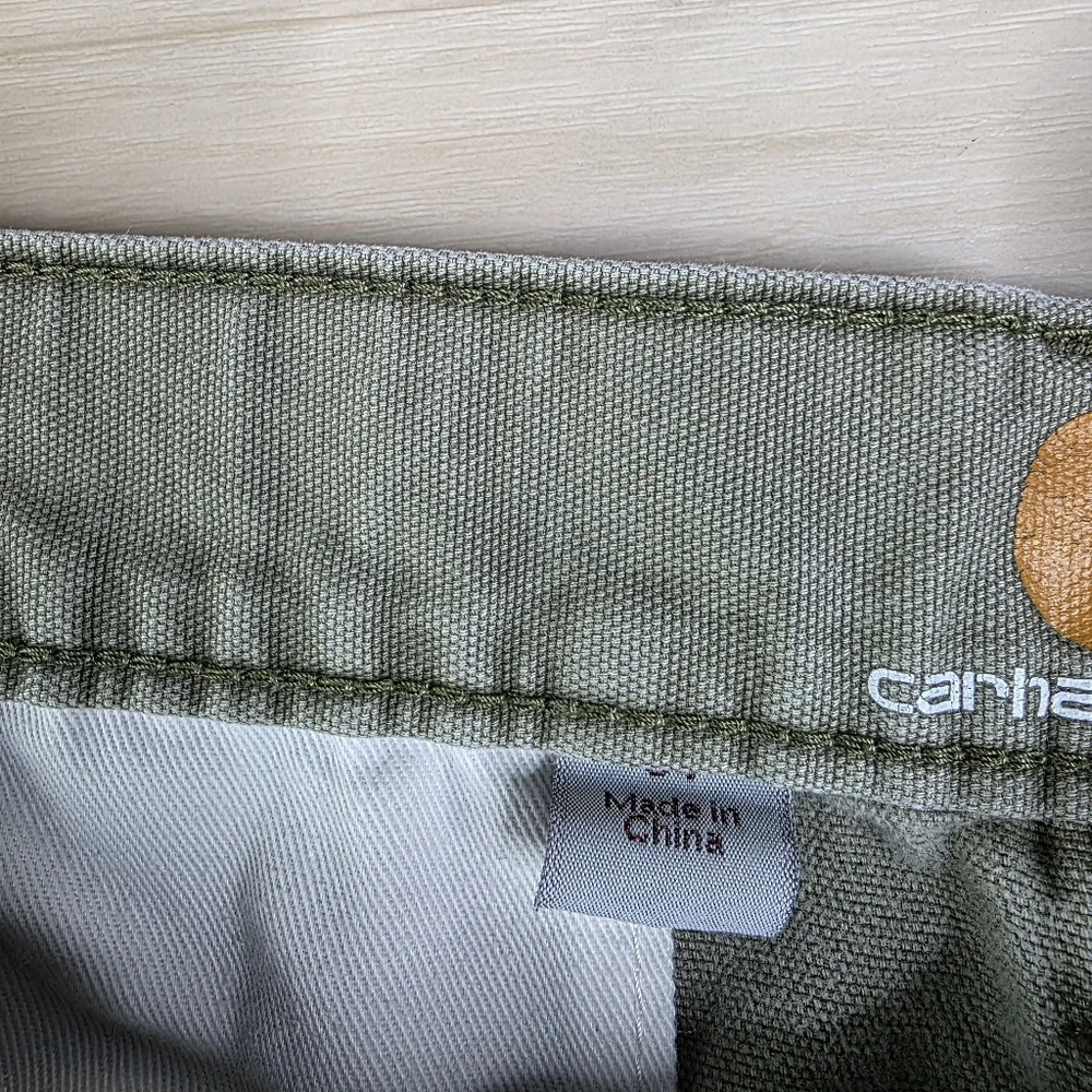 Carhartt Green Olive Cargo Shorts Relaxed 10” Inseam 100277 301 Distressed - Picture 6 of 8